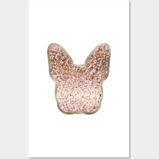 Sparkling rose gold French Bulldog Posters and Art